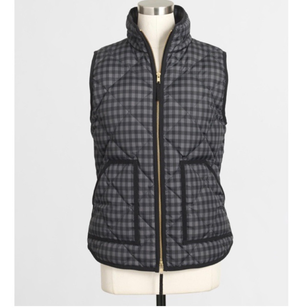 JCrew Checked Puffer Down Feather Vest XS